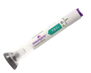A Mounjaro tirzepatide 7.5 mg injection pen.