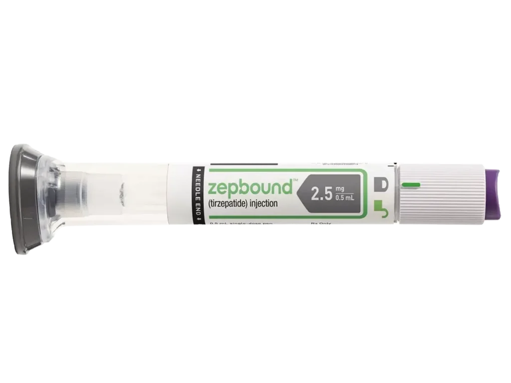 A Zepbound tirzepatide 2.5 mg single-dose pen.